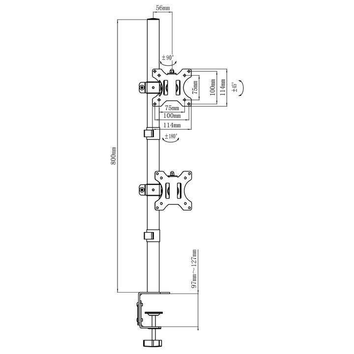 Supporto per monitor Maclean, max VESA 100x100, 13-27", 9 kg, MC-966