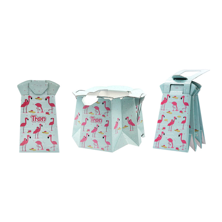 Vasino monouso per bambini, carico max. 30 kg, facile da usare, assorbe i liquidi ed elimina gli odori, design: fenicotteri
