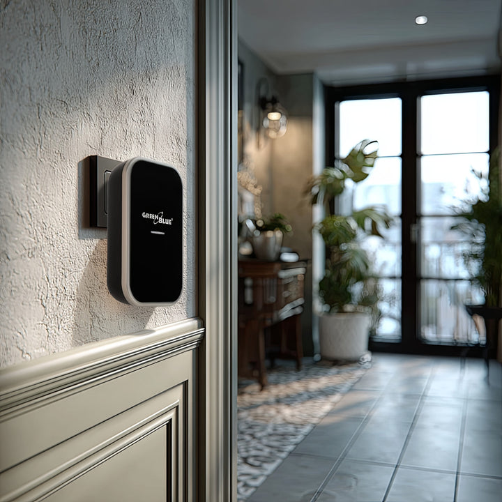 Campanello senza fili Sistema di campanello cinetico wireless, senza batterie, con 38 melodie, portata fino a 200 m, IP44 (1x ricevitore + 1x trasmettitore/nero)