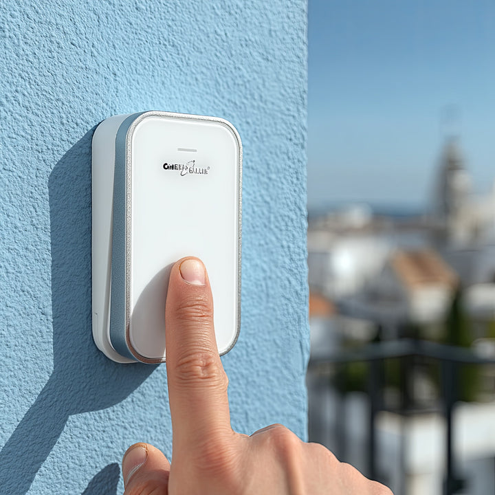 Campanello senza fili Sistema di campanello cinetico wireless, senza batterie, con 38 melodie, portata fino a 200 m, IP44 (1x ricevitore + 1x trasmettitore/bianco)