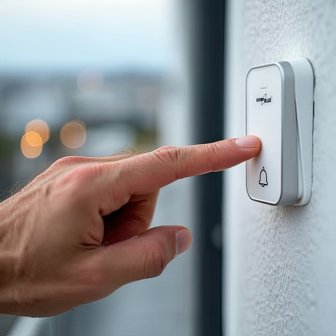 Campanello senza fili Sistema di campanello cinetico wireless, senza batterie, con 38 melodie, portata fino a 200 m, IP44 (1x ricevitore + 1x trasmettitore/bianco)