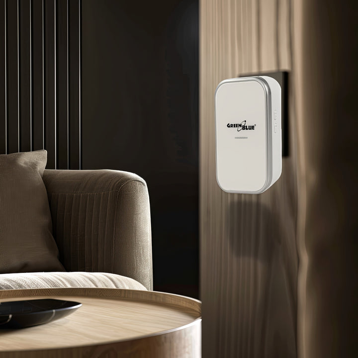 Campanello senza fili Sistema di campanello cinetico wireless, senza batterie, con 38 melodie, portata fino a 200 m, IP44 (1x ricevitore + 1x trasmettitore/bianco)