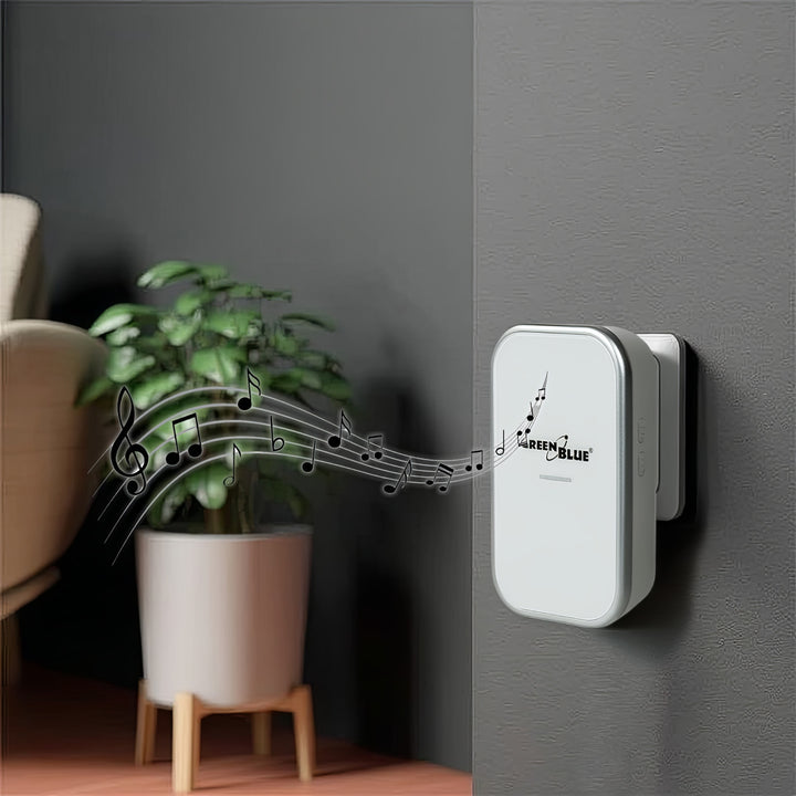 Campanello senza fili Sistema di campanello cinetico wireless, senza batterie, con 38 melodie, portata fino a 200 m, IP44 (1x ricevitore + 1x trasmettitore/bianco)