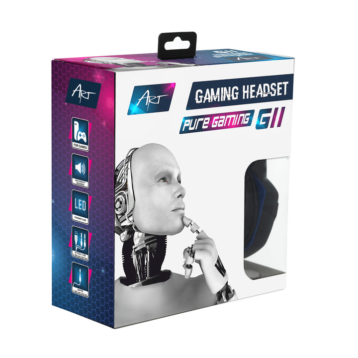 Cuffie da gioco ART, con microfono, retroilluminazione a LED, G11