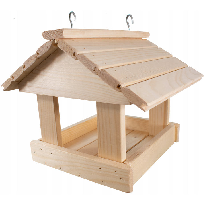 Mangiatoia per uccelli Woodok, in legno, ganci resistenti