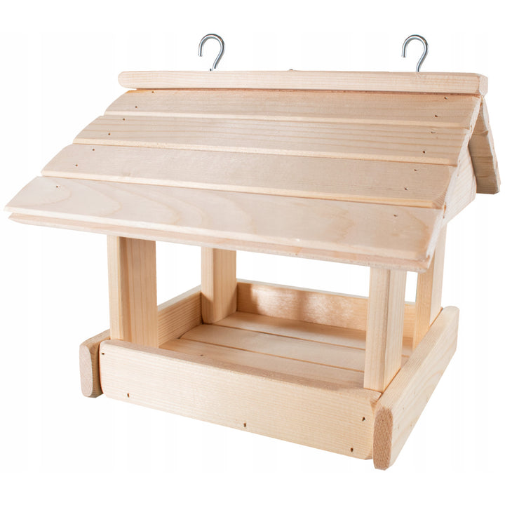Mangiatoia per uccelli Woodok, in legno, ganci resistenti