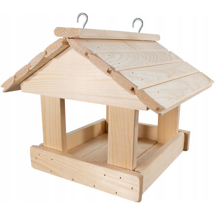 Mangiatoia per uccelli Woodok, in legno, ganci resistenti