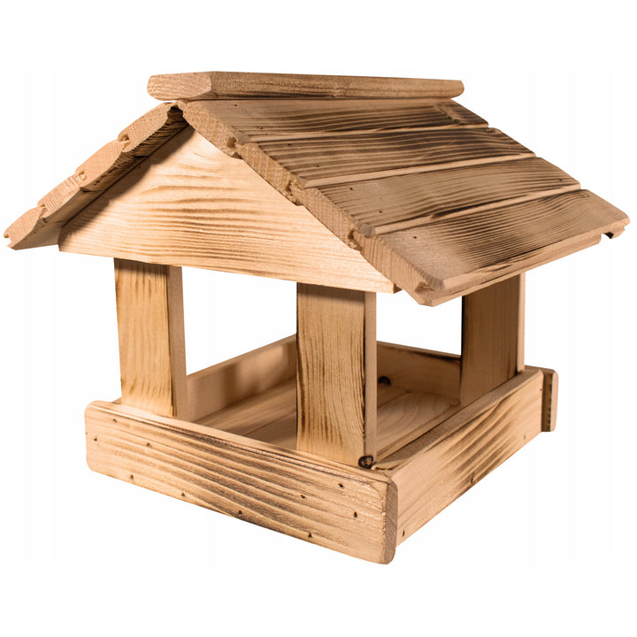 Mangiatoia per uccelli Woodok, in legno, piegata, ganci resistenti
