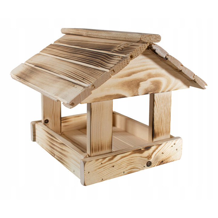 Mangiatoia per uccelli Woodok, in legno, piegata, ganci resistenti