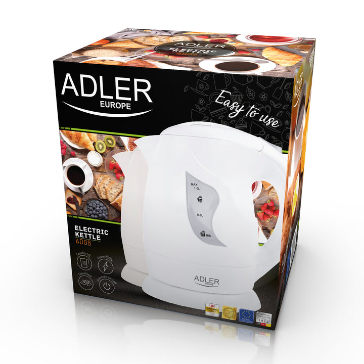 Bollitore a batteria Adler, 850W, 1L, bianco, AD 08 w