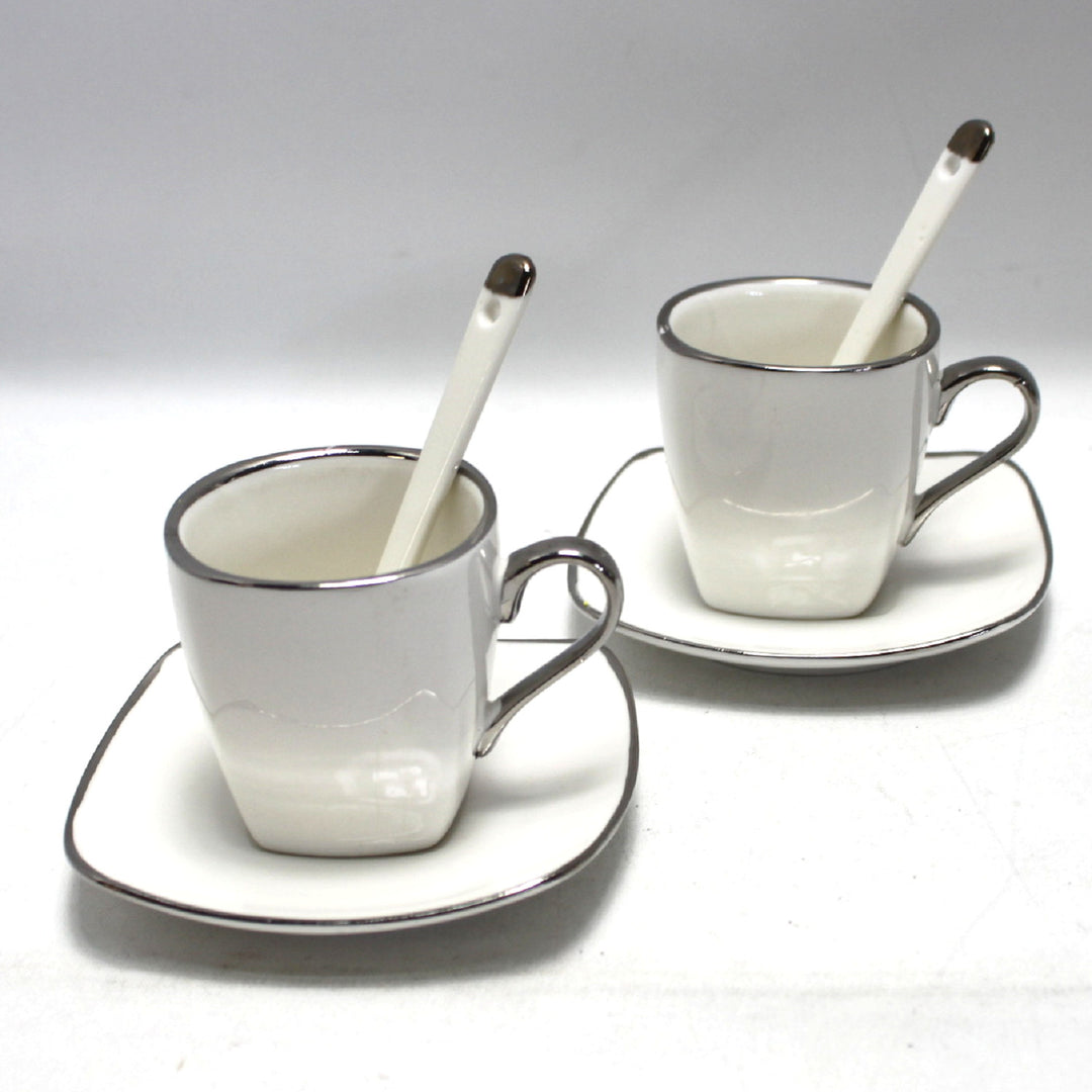 Set di tazze in porcellana per espresso con piatti e cucchiaini Queen Isabell W23SV06-06471