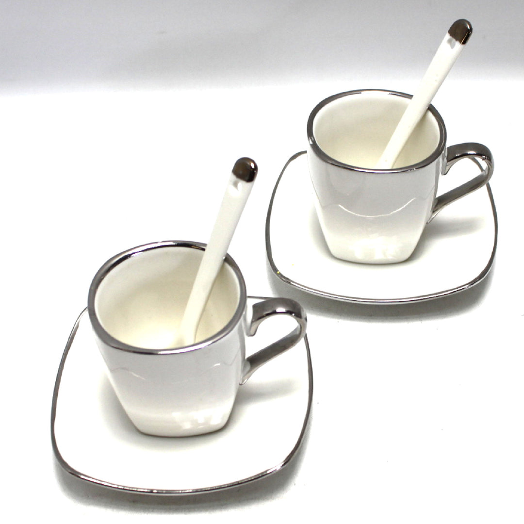 Set di tazze in porcellana per espresso con piatti e cucchiaini Queen Isabell W23SV06-06471