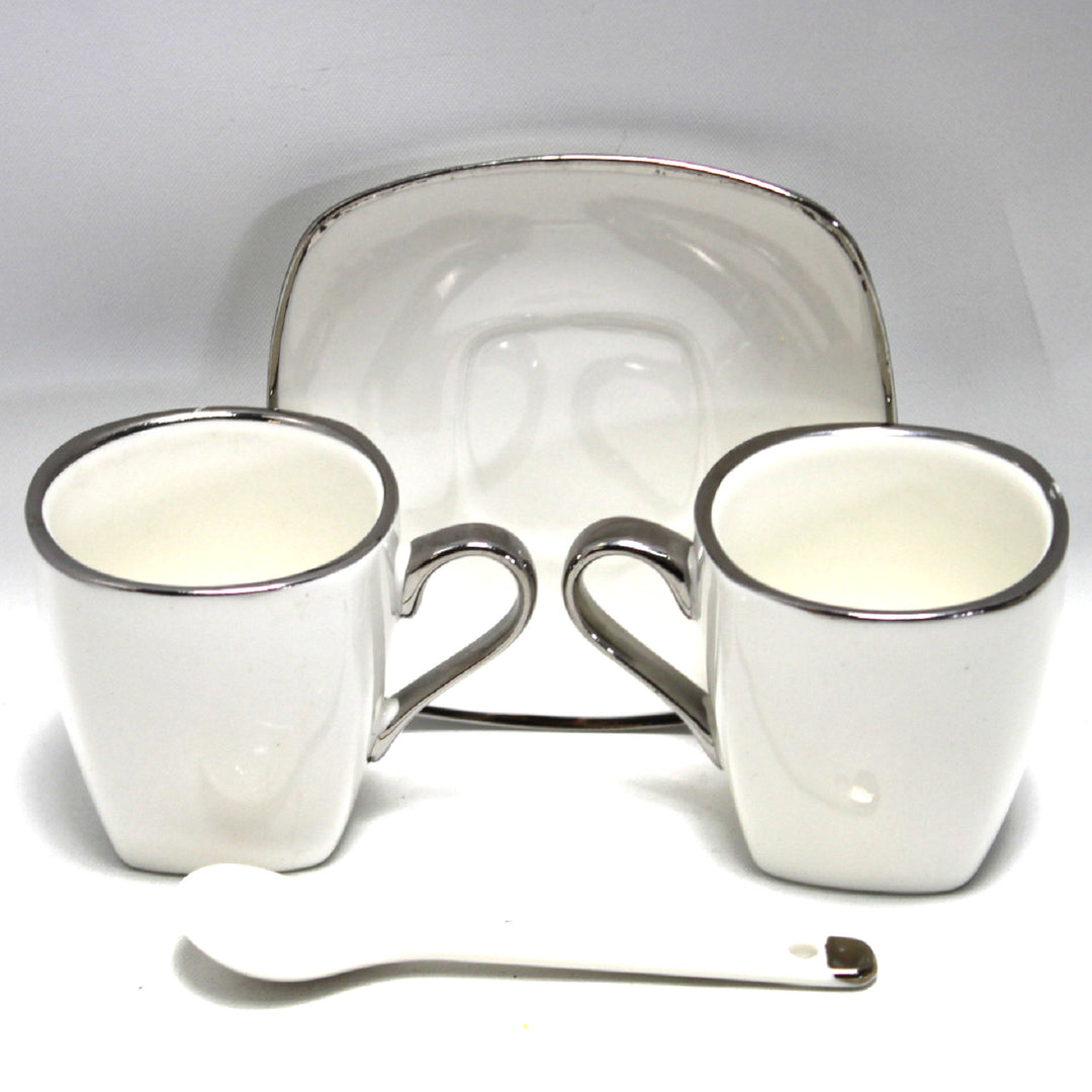 Set di tazze in porcellana per espresso con piatti e cucchiaini Queen Isabell W23SV06-06471