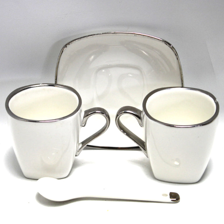 Set di tazze in porcellana per espresso con piatti e cucchiaini Queen Isabell W23SV06-06471