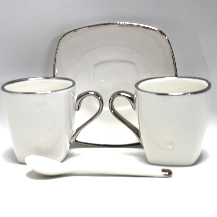 Set di tazze in porcellana per espresso con piatti e cucchiaini Queen Isabell W23SV06-06471