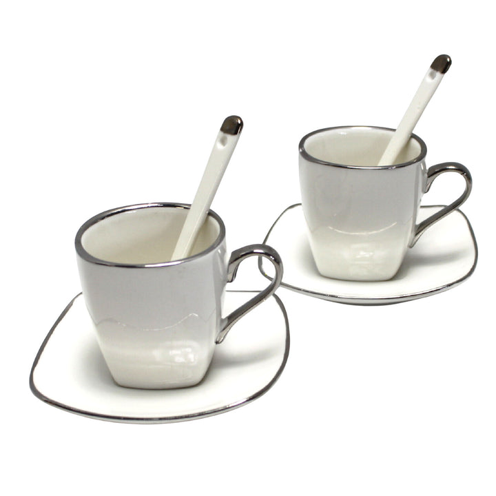 Set di tazze in porcellana per espresso con piatti e cucchiaini Queen Isabell W23SV06-06471