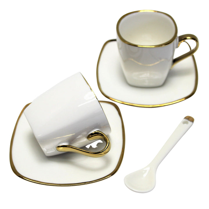 Set di tazze  in porcellana per espresso con piatti e cucchiaini  Queen Isabell W23GD06-06464