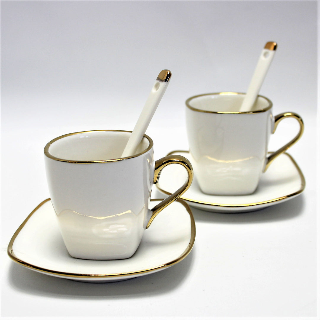 Set di tazze  in porcellana per espresso con piatti e cucchiaini  Queen Isabell W23GD06-06464