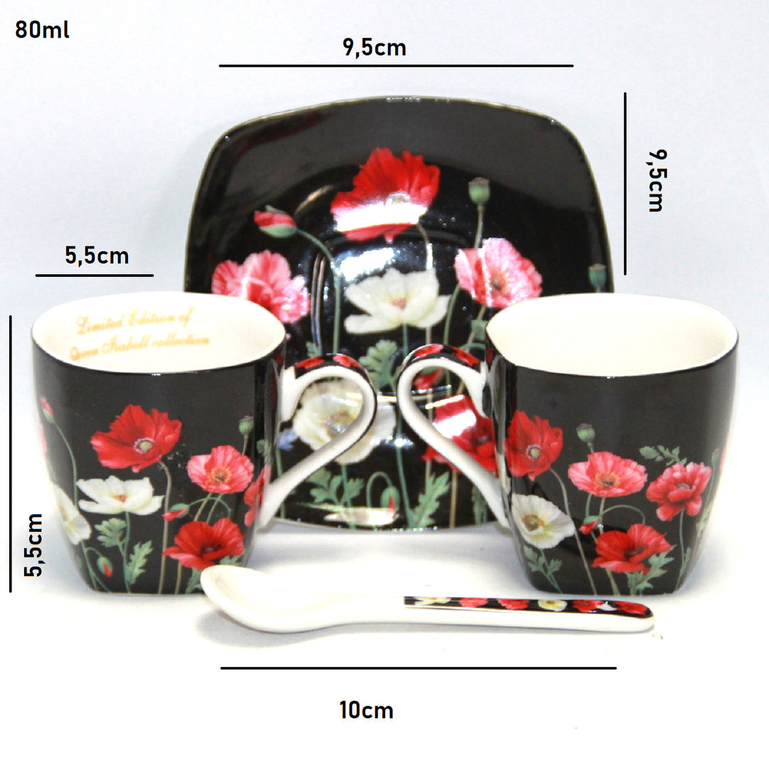 Set di tazze in porcellana per espresso con piattiniQueen Isabell W9PB06-09510