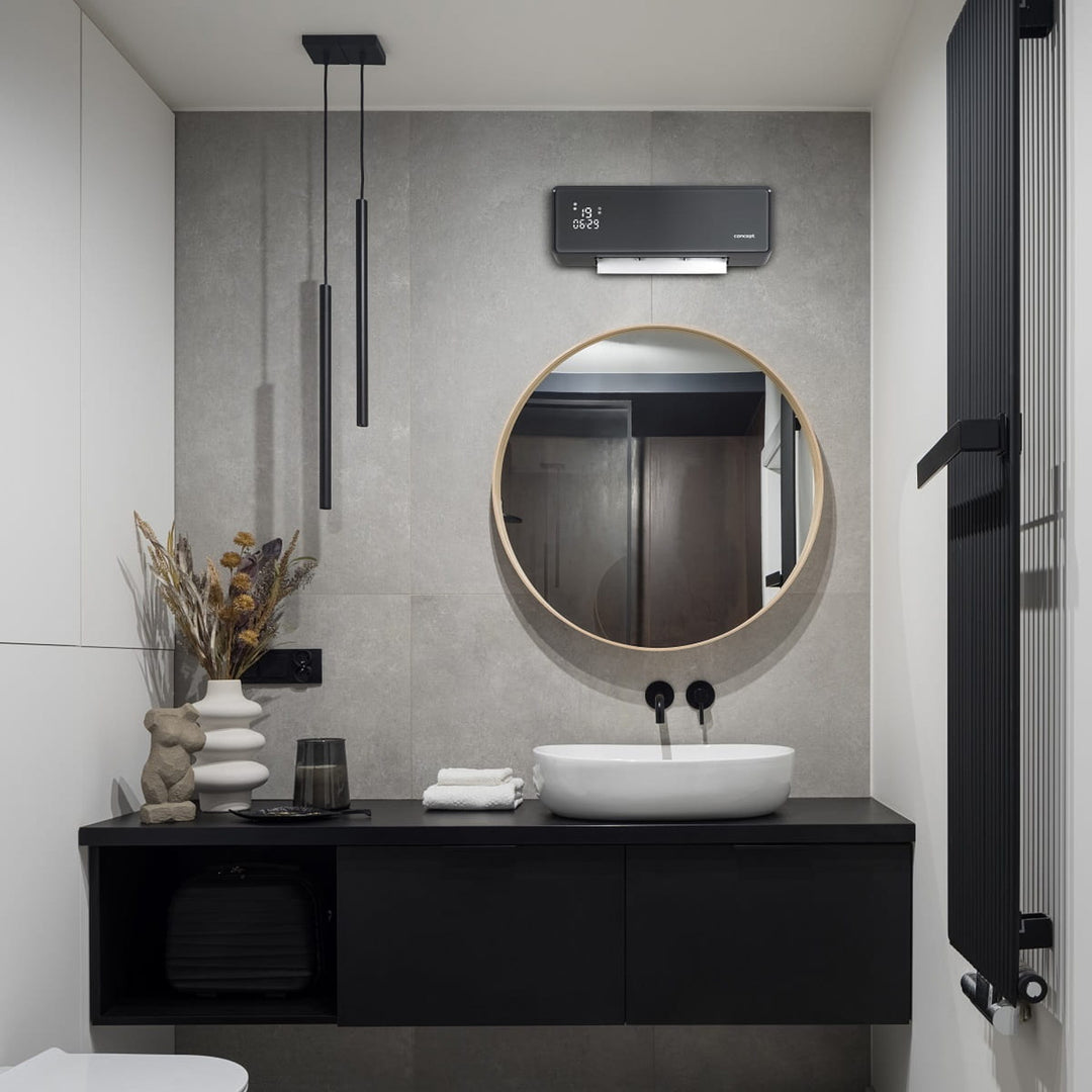 Riscaldatore in ceramica Concept, a parete, display LED, timer, grigio, QH4100