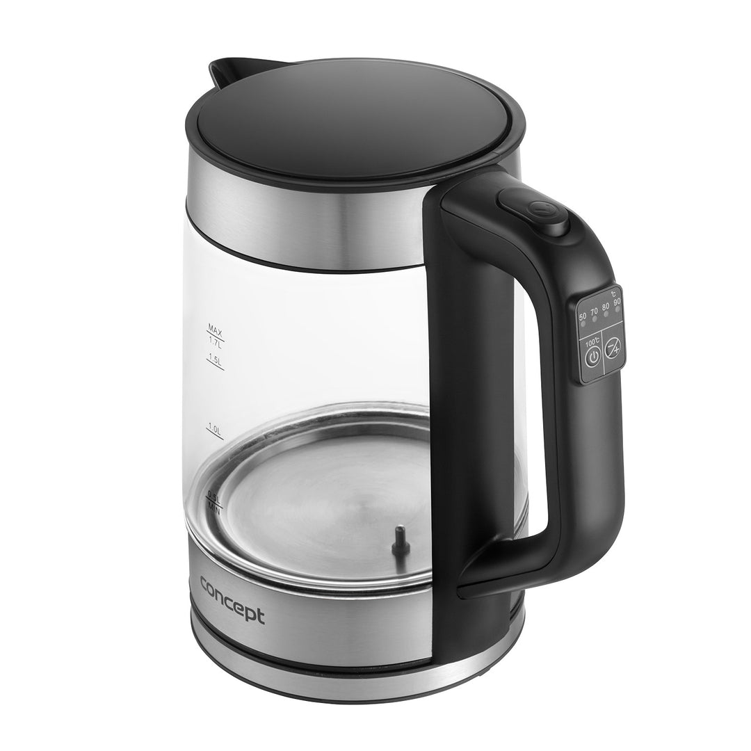 Bollitore elettrico in vetro Concept da 1,7 l con controllo della temperatura RK4067