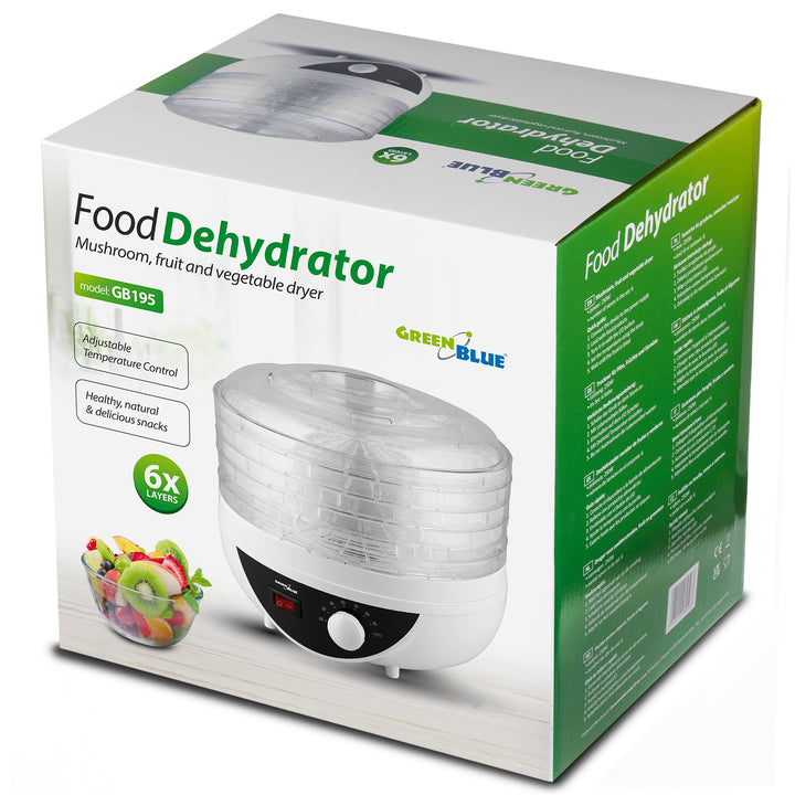 Essiccatore per funghi, verdure e frutta GreenBlue, potenza 250W - molto silenzioso, spina GB195 UK
