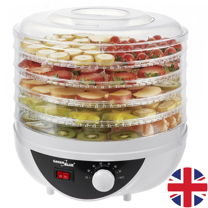 Essiccatore per funghi, verdure e frutta GreenBlue, potenza 250W - molto silenzioso, spina GB195 UK