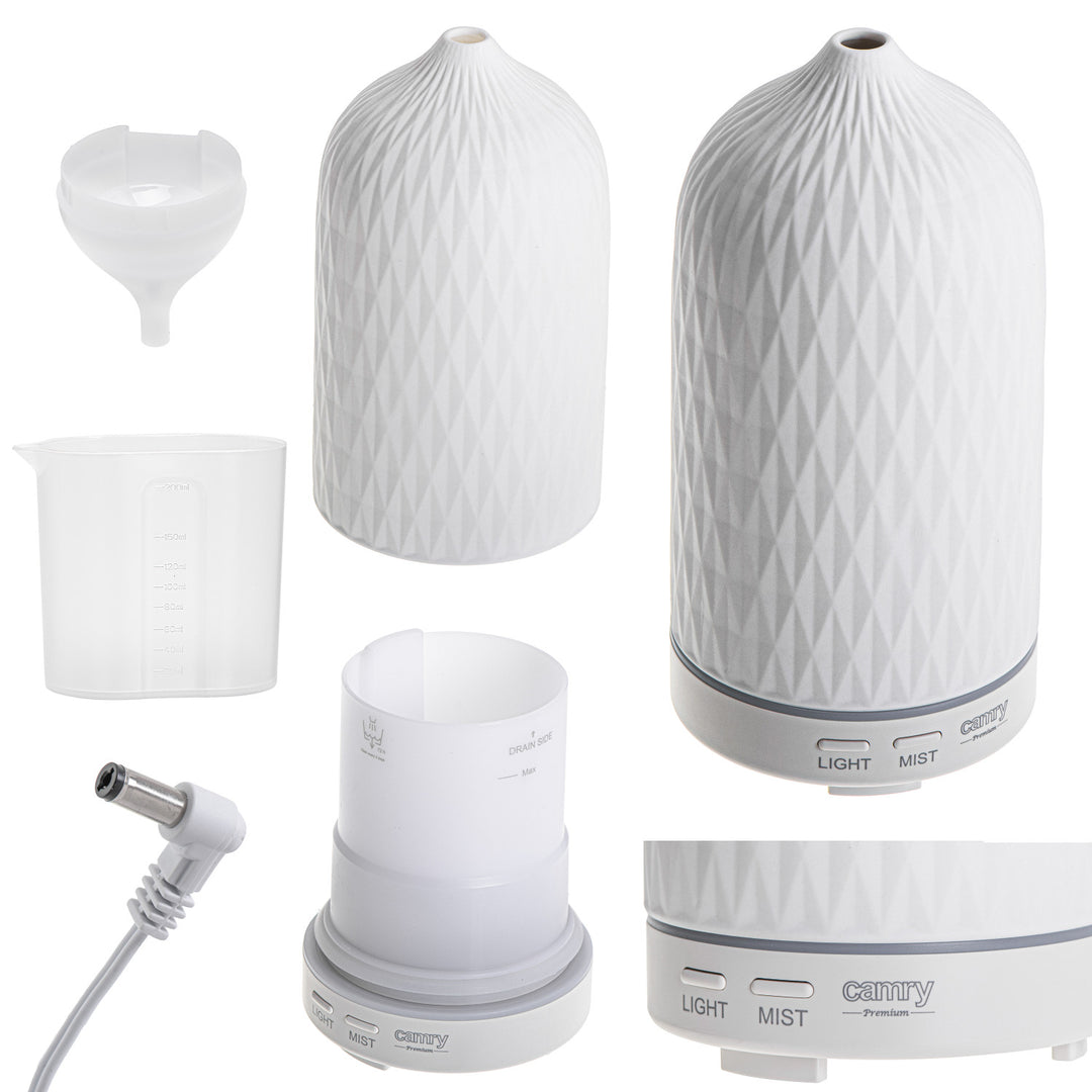 Camry CR 7970 Diffusore di profumo, ultrasonico, ceramico, 100 ml, lampada d'atmosfera
