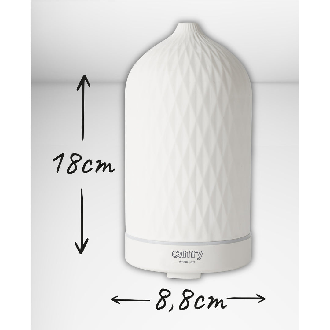 Camry CR 7970 Diffusore di profumo, ultrasonico, ceramico, 100 ml, lampada d'atmosfera