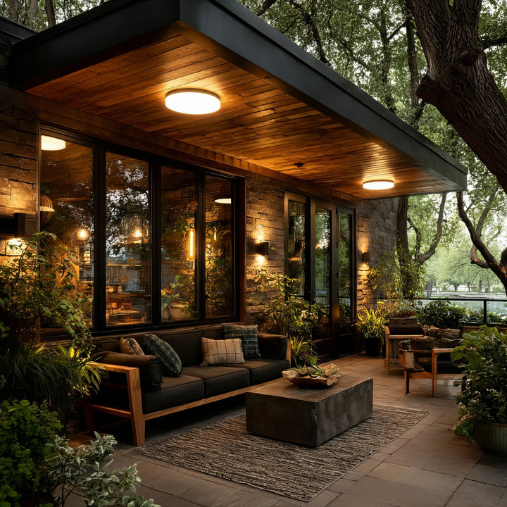 Lampada a sensore LED da soffitto Maclean, sensore a microonde 5,8GHz, 4000K, 12W, 950lm, IP44, MCE347