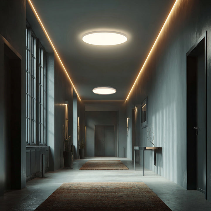 Lampada a sensore LED da soffitto Maclean, sensore a microonde 5,8GHz, 4000K, 12W, 950lm, IP44, MCE347