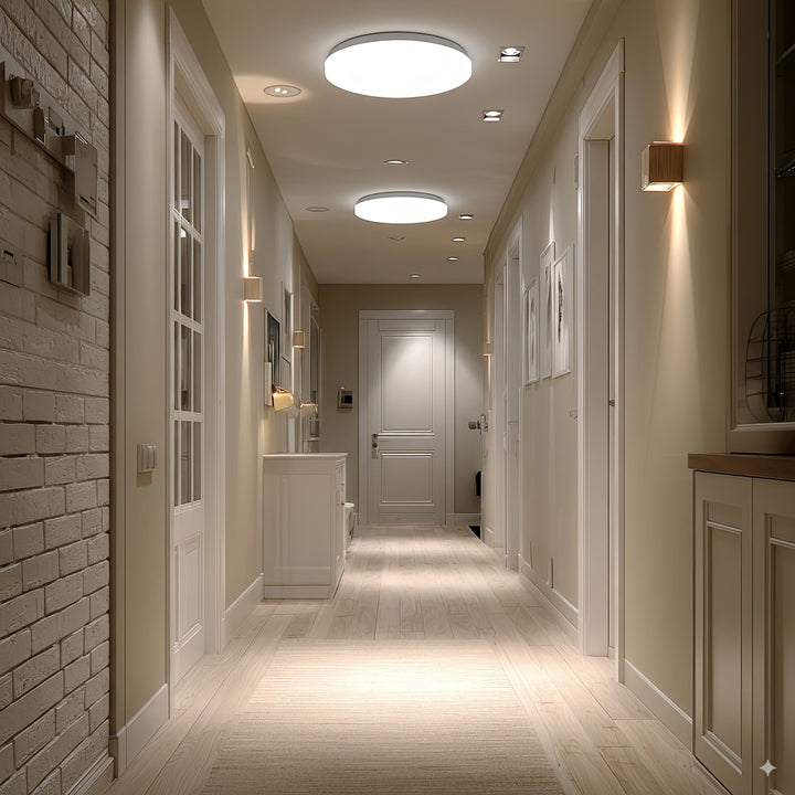 Lampada a sensore LED da soffitto Maclean, sensore a microonde 5,8GHz, 4000K, 12W, 950lm, IP44, MCE347