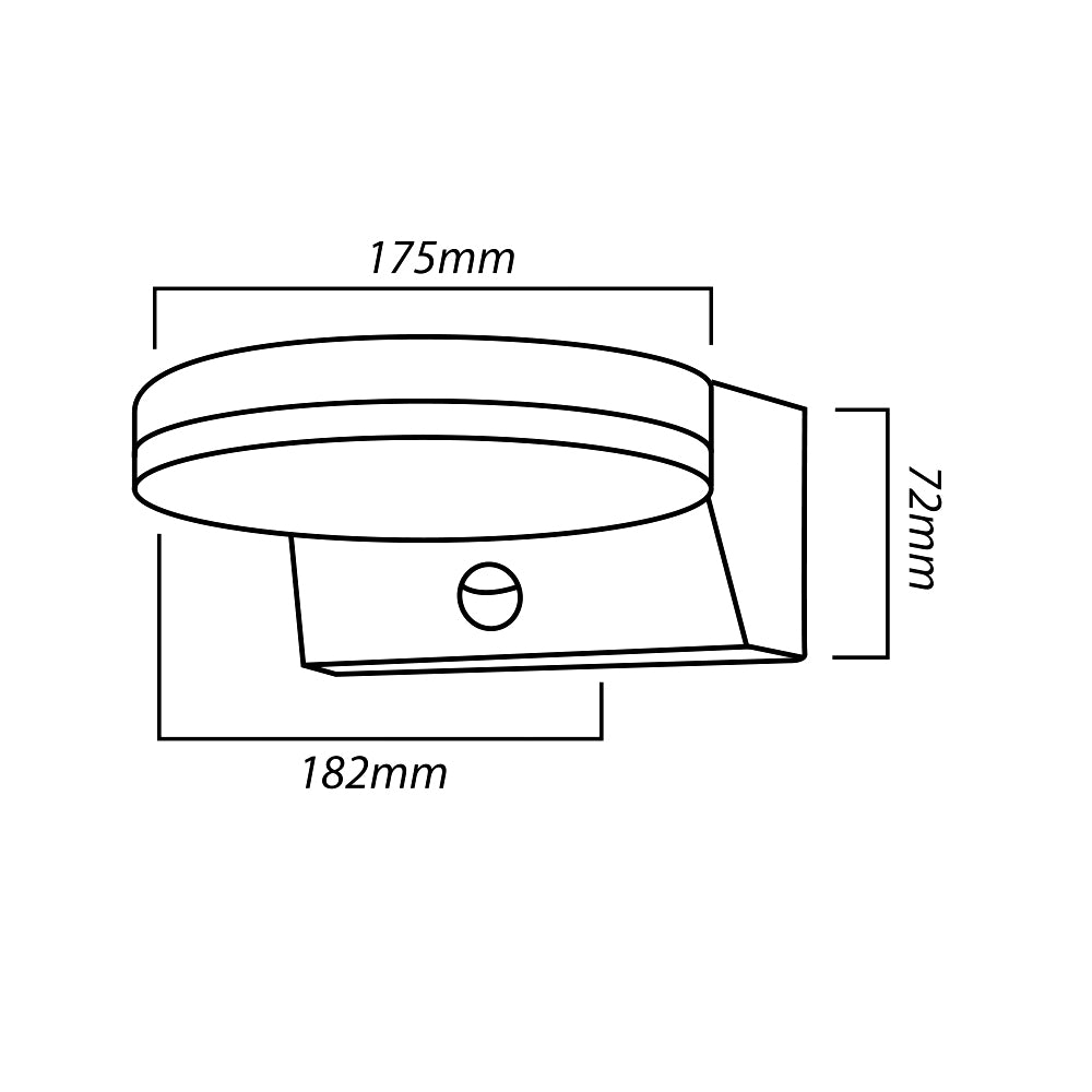 Lampada LED Maclean con sensore creouscolare, sensore di movimento PIR, nero, 15W, IP65, 1560lm, bianco neutro (4000K) MCE344 B