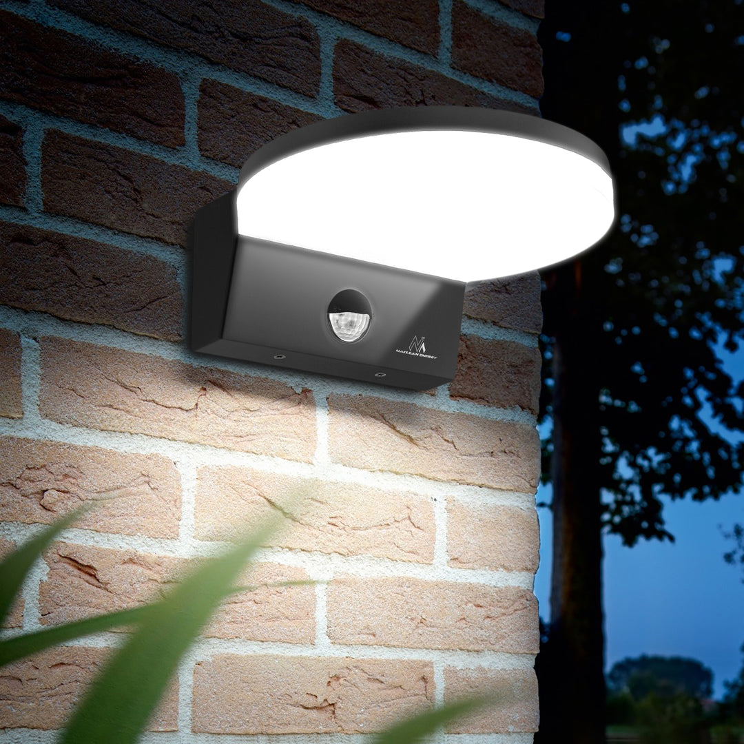 Lampada LED Maclean con sensore creouscolare, sensore di movimento PIR, nero, 15W, IP65, 1560lm, bianco neutro (4000K)  MCE344 GR