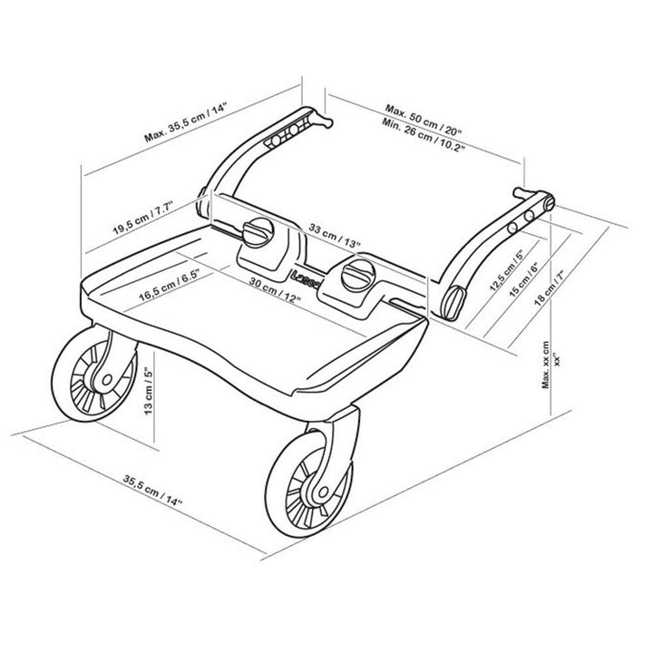 Pedana per carrozzina BuggyBoard MINI, fino a 22 kg, blu