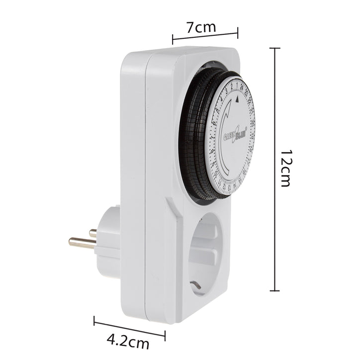 Interruttore temporizzatore meccanico GreenBlue, 48 programmi, carico massimo 16A, IP20, GB360 F