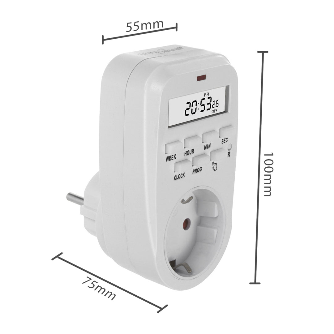 Interruttore orario digitale GreenBlue - timer, carico massimo 16A, IP20, GB362 F