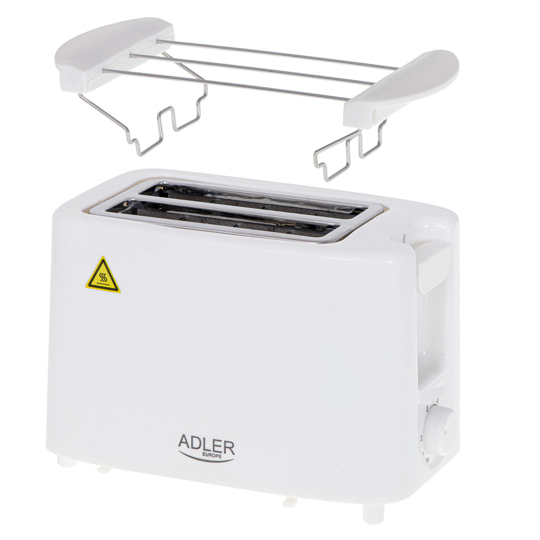 Tostapane Adler, 6 livelli di regolazione, griglia per focacce, 900 W, bianco, AD 3223