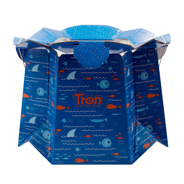 Lettino da viaggio Promedix, 125x65x74cm, blu, rotelle, copertura protettiva, PR-803B + Vasino usa e getta Tron fish 10pz
