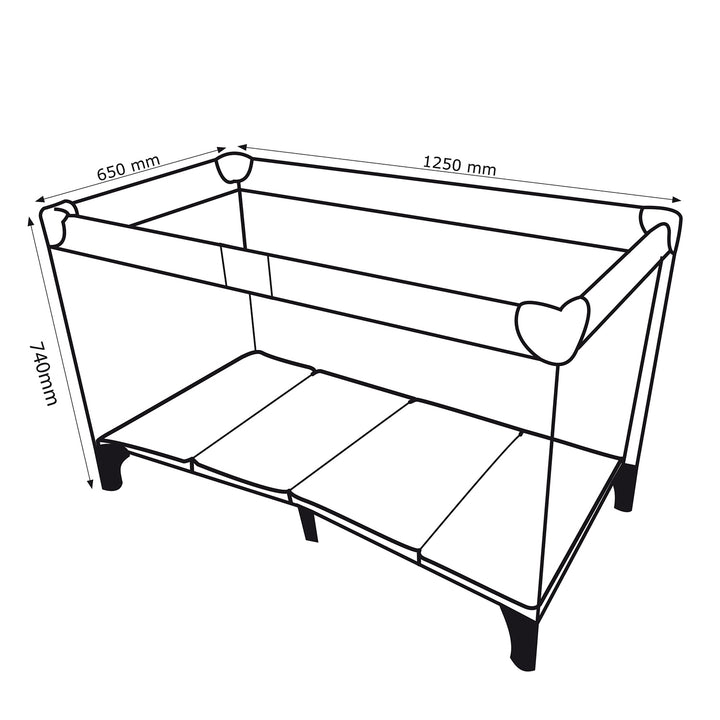 Lettino da viaggio Promedix, 125x65x74cm, blu, rotelle, copertura protettiva, PR-803B + Serratura porta scorrevole 2 pezzi GB116