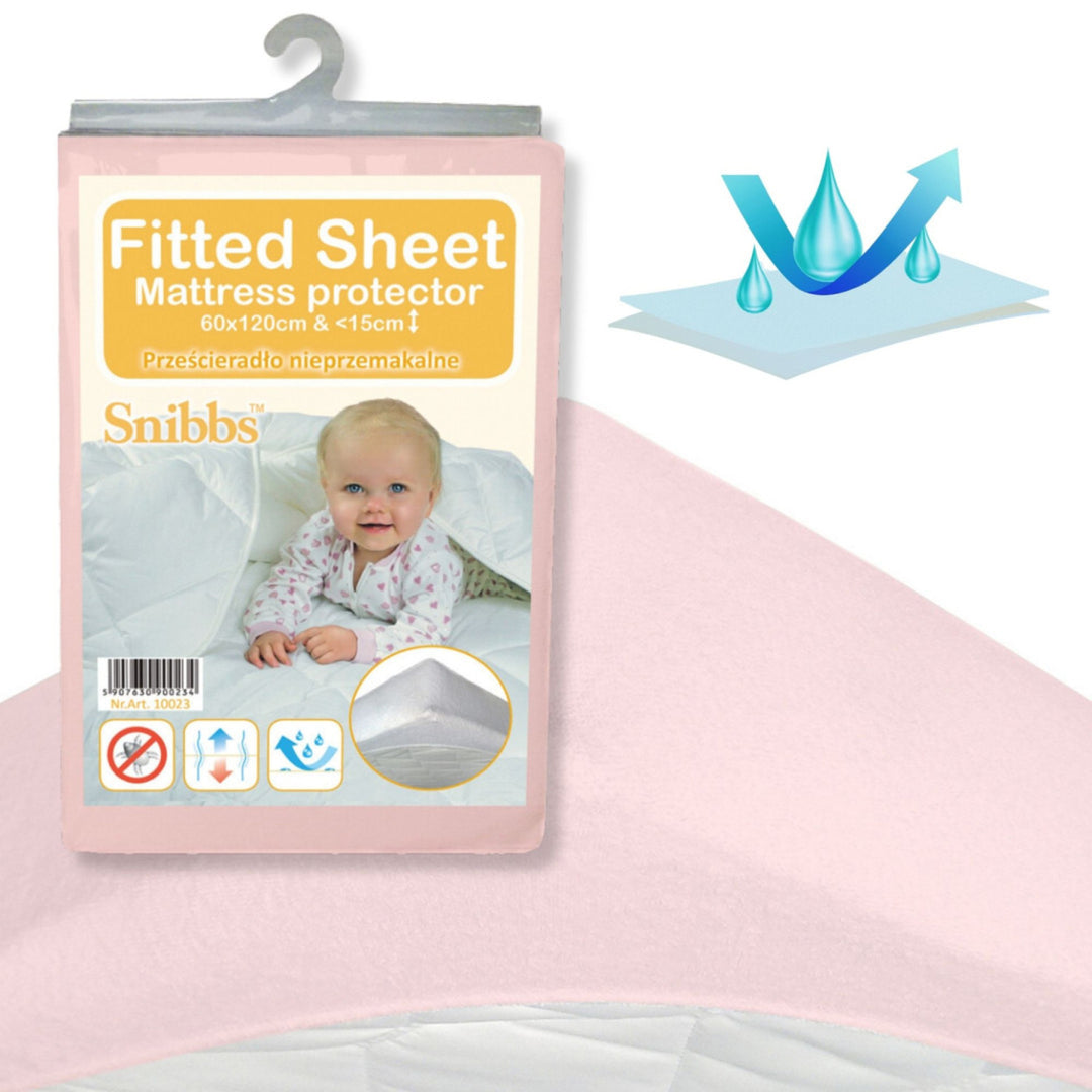 Coprimaterasso impermeabile Snibbs, rosa, 60x120 cm, T-SNI-100232