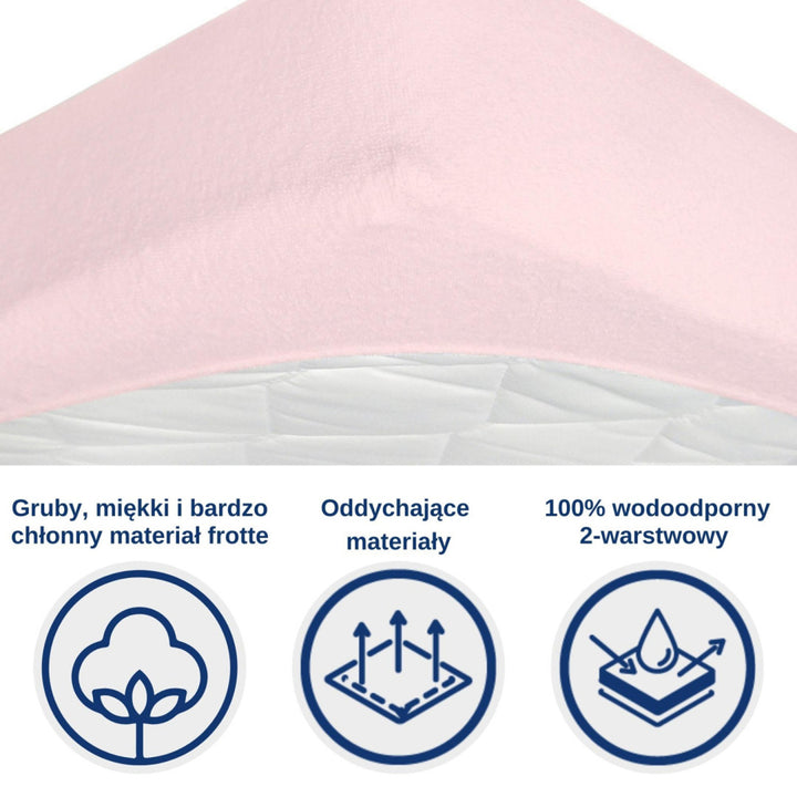 Coprimaterasso impermeabile Snibbs, rosa, 60x120 cm, T-SNI-100232