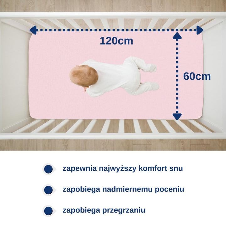 Coprimaterasso impermeabile Snibbs, rosa, 60x120 cm, T-SNI-100232