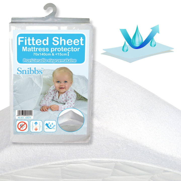 Coprimaterasso impermeabile Snibbs, bianco, 70x140 cm, T-SNI-10024