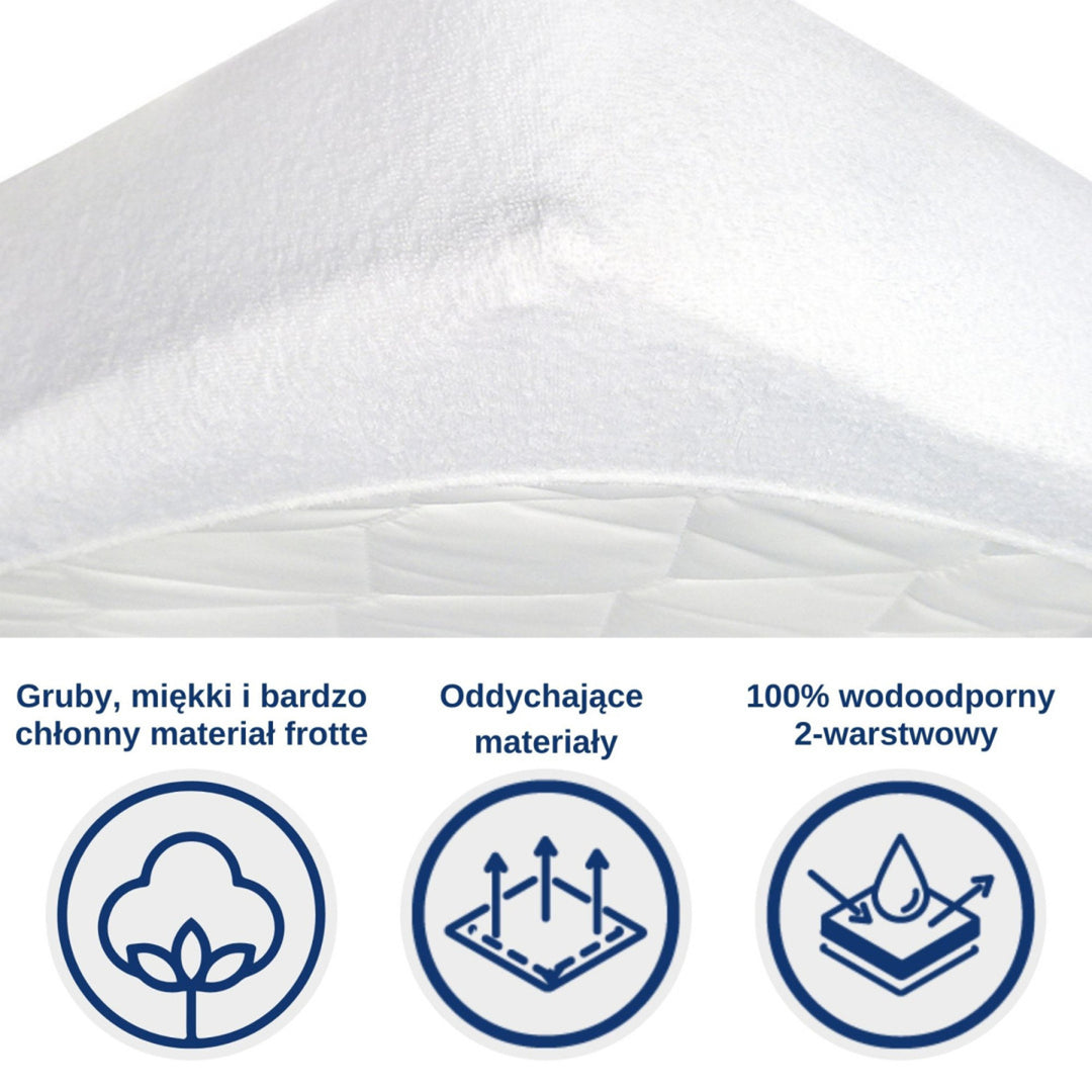 Coprimaterasso impermeabile Snibbs, bianco, 70x140 cm, T-SNI-10024