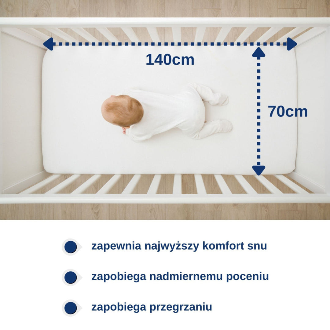Coprimaterasso impermeabile Snibbs, bianco, 70x140 cm, T-SNI-10024