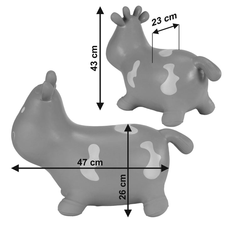 Hoppimals, Salterino di gomma grigio mucca + pompa T-TFF-NN140