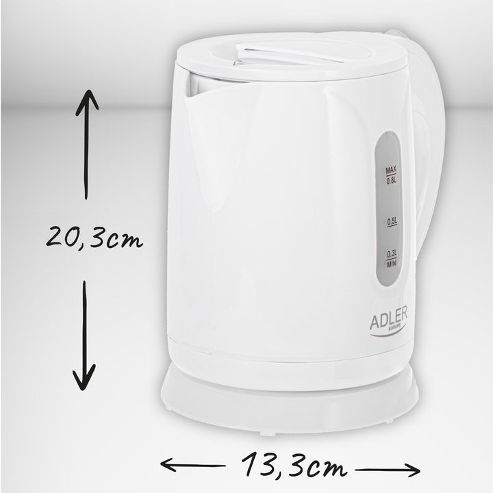 Bollitore elettrico senza fili Adler, capacità 0,8 L, potenza 850 W, AD1371