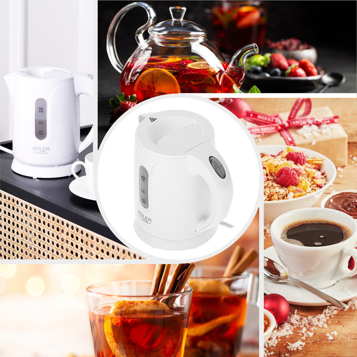 Bollitore elettrico senza fili Adler, capacità 0,8 L, potenza 850 W, AD1371