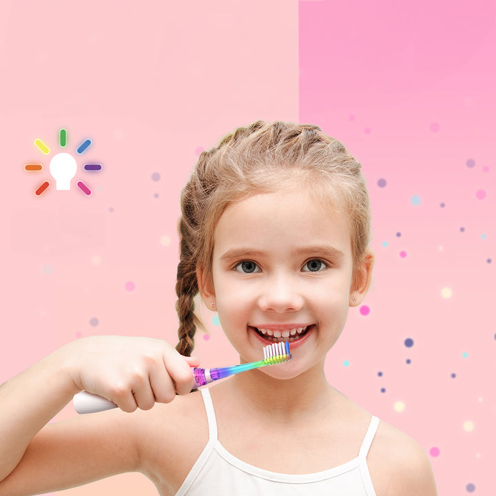 Spazzolino sonico per bambini SEAGO, rosa, 1xAA 1,5 V (non incluso),3 Testine di ricambio, SG-977 Rosa